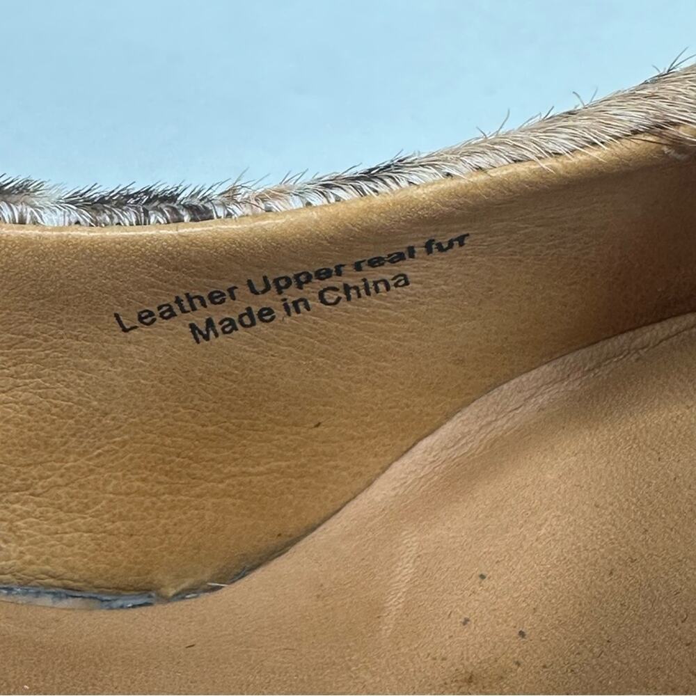 L.A.M.B. Women's Size 7 M Leopard Print Calf Hair Leather 'Dorothee' Wedge - Picture 4 of 13